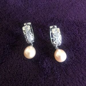Vintage Silver and Pearl Drop Earrings